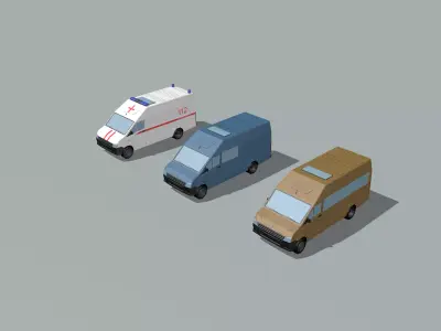 Minibus van 3D model by AlexMas1981