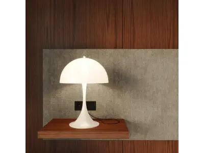 Headboard 1 two lamps on wooden wall 3D model