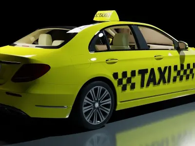 Mercedes Class E Taxi Low-poly 3D model