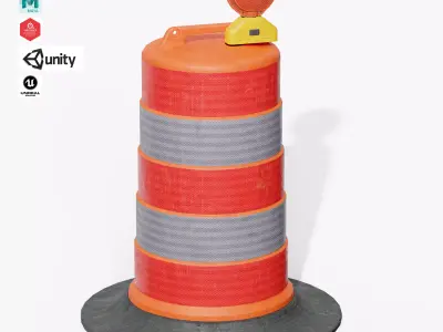 Commander Traffic Drum Low-poly 3D model