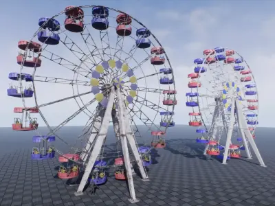 Ferris Wheel UE4  Low-poly 3D model