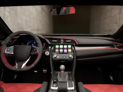 Low poly Honda Civic Type R Varis 2017  without logo Low-poly 3D model