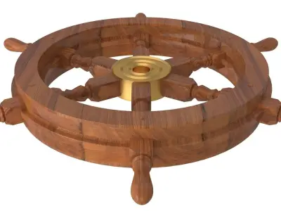 Classic Decorative Wood Helm 3D model