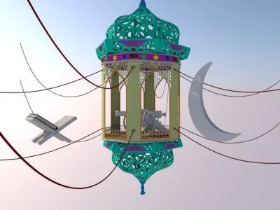 Fanoos Ramadan with 3 Accessories  Free 3D model
