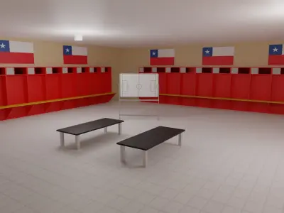 Chile Football Stadium and Interiors Low-poly 3D model