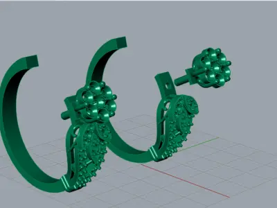 luxury diamond earring je0015 3D print model