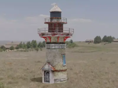 Lighthouse  PBR - UE4 textures Low-poly 3D model