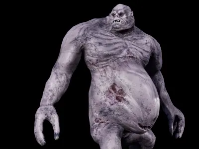 Mummy-zombie fat low-poly game engine ready 3D model Low-poly 3D model