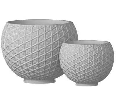 Decorative Floor Relief Flower Vase Urn Pot ArtDeco 3D model