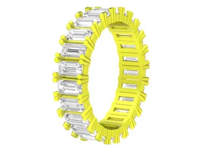 Luxury Baguette Cut Eternity Ring 3D Model for Fine Jewelry 4311 3D print model