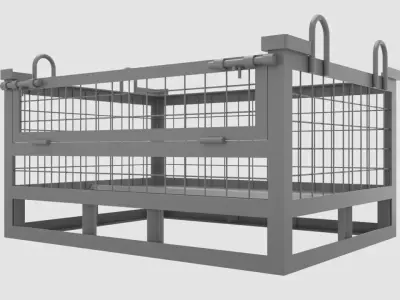 container metal pallet crate 3D model