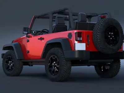 Detailed jeep 3D model