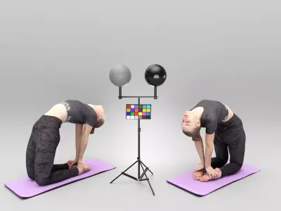 Beautiful woman practicing yoga 418 Low-poly 3D model