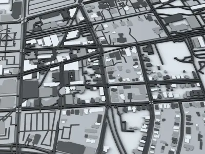 Yale University Buildings and Road Network 3D model