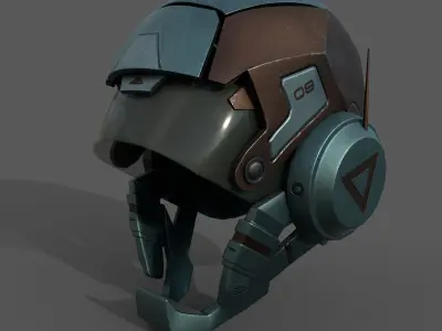 Helmet scifi military armor develop fantasy combat  Low-poly 3D model