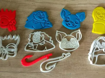 Vaiana - Vajana - Moana cookie cutter set of 5pcs 3D print model