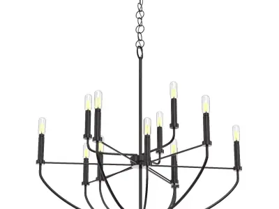 Foreman 9 - Light Candle Style Classic Chandelier 3D model