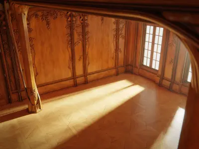 Art Nouveau fountain interior room 3D model