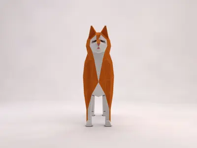 ORIGAMI---Dog Setup Low-poly 3D model