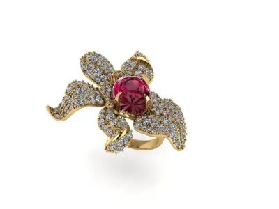 Women diamond ring 3d render 3D print model