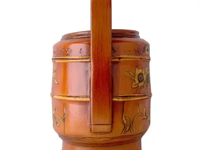 Antique Chinese Round Wedding Basket 3D model