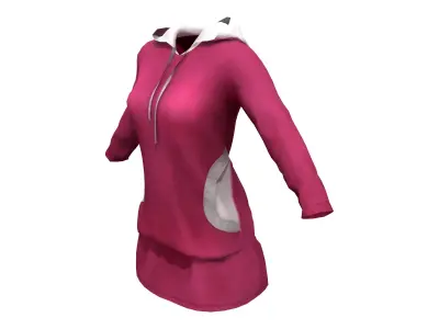 Ladies Hooded Sport Dress Low-poly 3D model