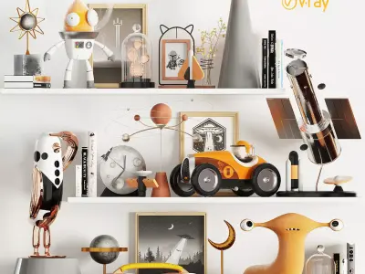 Astronaut Boy decor set 3D model