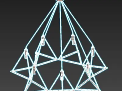 gitter geometric chandelier with six lights 3D model