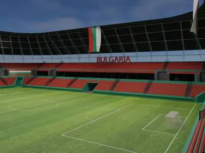 Bulgaria Football Stadium and Interiors Low-poly 3D model