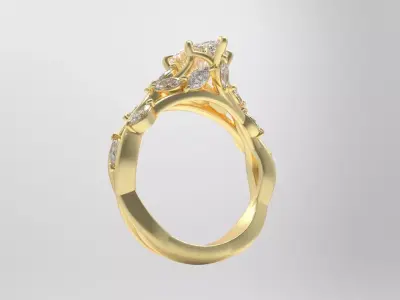 Ring R 224 Marquise Center Stone 3D print model