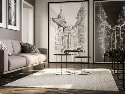 White Living ready to render in Cinema 4D and Corona 3D model