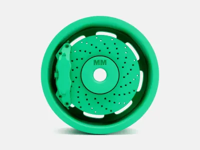 15x8 Bassett D-Hole Wheel and Brake 3D print model