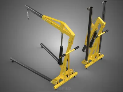 COLLAPSIBLE FOLDING FOLDABLE FOLD HYDRAULIC ENGINE CRANE HOIST 3D model