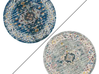 Round Rug Set 116 3D model