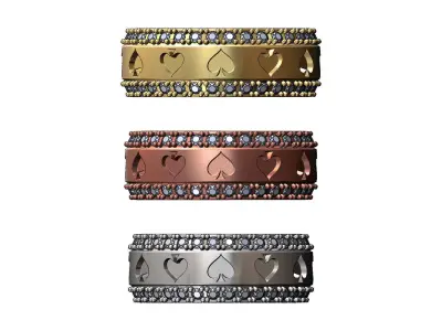 Ace of spades diamond sides cigar band US sizes 7 8 9 3D print model