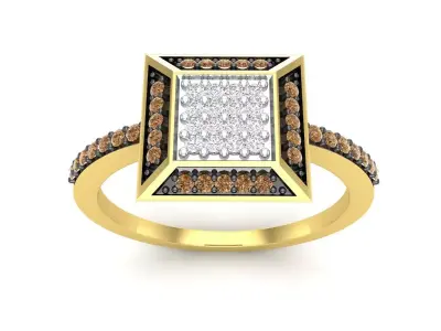 AV 524 Diamond Ladies Micro Pave Cocktail Right Hand Ring 3D print model