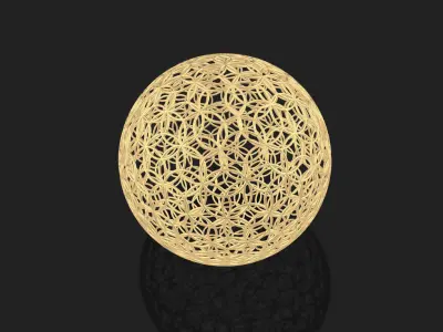 Geodesic Sphere with Circle Pattern flower of life like  3D model