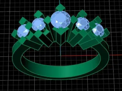 Engagement Diamond Ring 3D print model buy