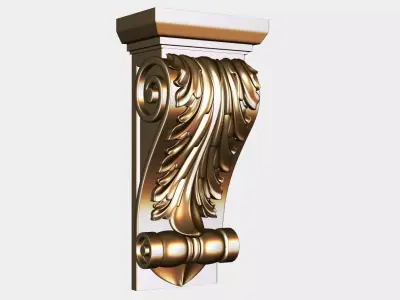 Carved corbel for cnc 4 3D model