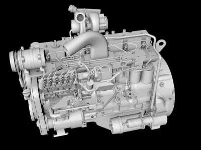 Diesel engines 3D model purchase