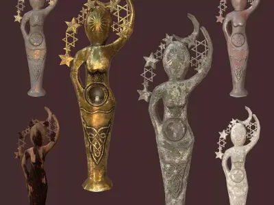 Pagan Candle Statue Decoration Free low-poly 3D model
