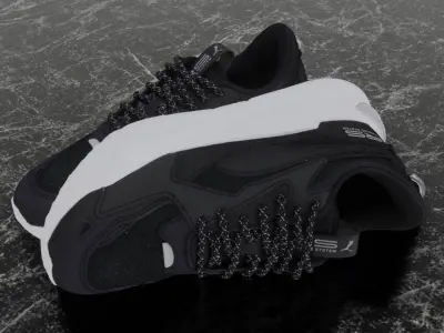 Puma 3D Shoes - White - Black - RS Series Low-poly 3D model