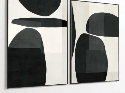 Plaster Two Photo Frame 115 Low-poly 3D model