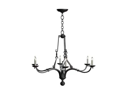 Rustic Medium Chandelier 3D model