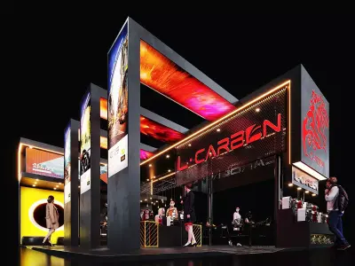 Exhibit design pavilion 3D model Low-poly 3D model