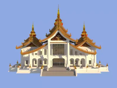 Southeast Asian - Style Hotel 3D model