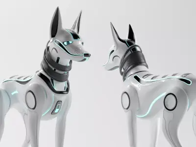 Robot Dog SciFi Rigged Low-poly 3D model