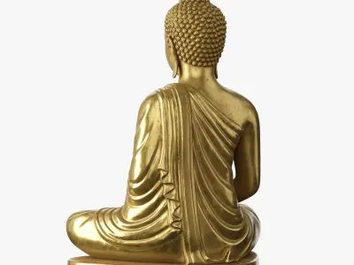 Thai Buddha statue Low-poly 3D model