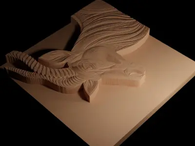 Antelope CNC 3d Print High Relief Sand Casting 3D print model
