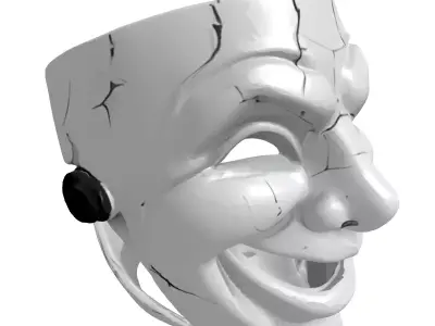 Cracked Laughing Mask 3D Model Low-poly 3D model